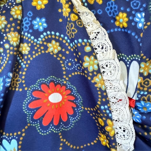 Vintage 1960s Floral Maxi Dress Bolero Hippie Daisy Flower Child Retro Mod Small - Picture 7 of 11